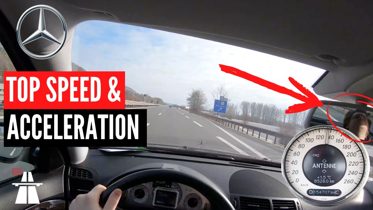 (2007) MERCEDES E350 TOP SPEED ON GERMAN AUTOBAHN