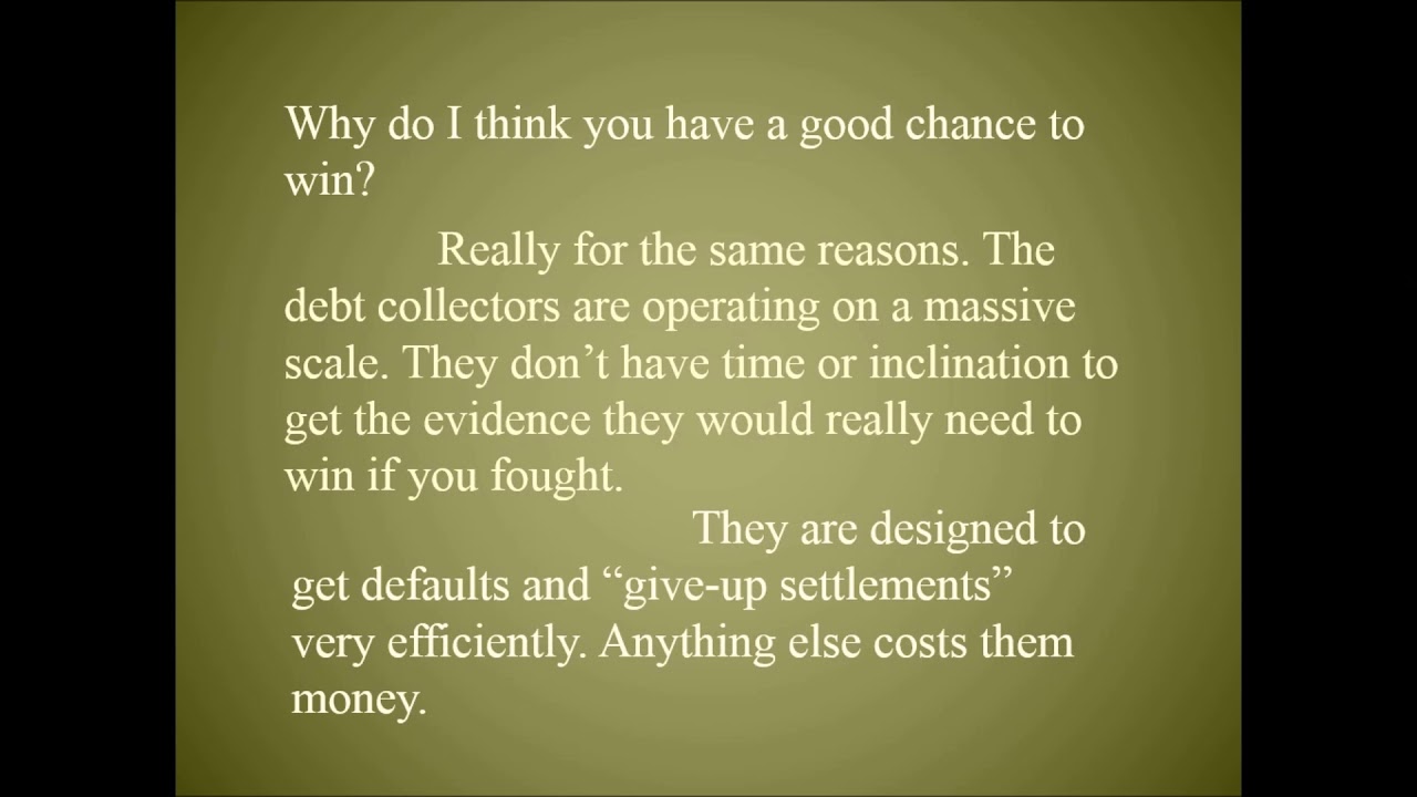 What Can One Person Do about Debt Defense?