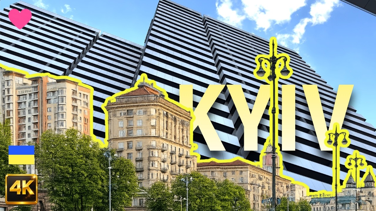 🔥 Kyiv Walking Tour: Modern District vs Old Khreshchatyk | Sunset City Contrast | 4K No Commentary