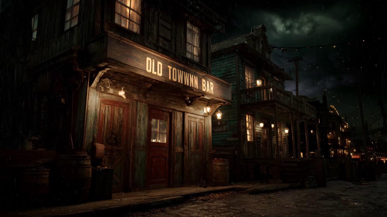Empty Old West Street • Rainy Night Lofi Ambience
