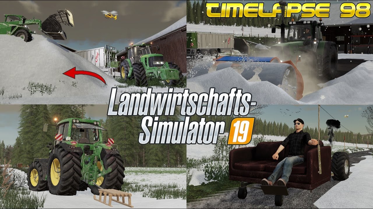 Ein RIESIGER SCHNEEBERG entsteht! 😱🗻🚜💨 SCHLITTEN fahren & DUMM TÜCH machen!😂| [LS19] - Timelapse #98