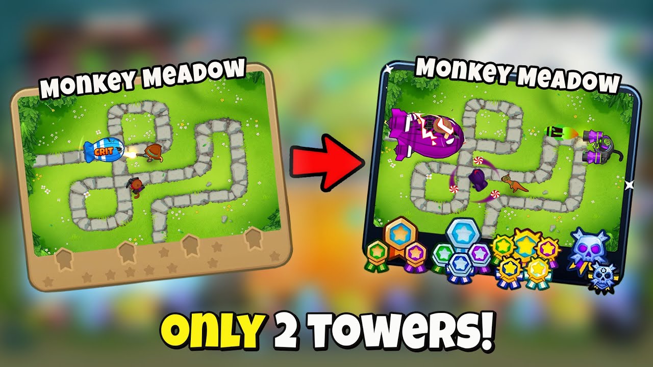 Can You Black Border Monkey Meadow with ONLY 2 Towers in BTD6?