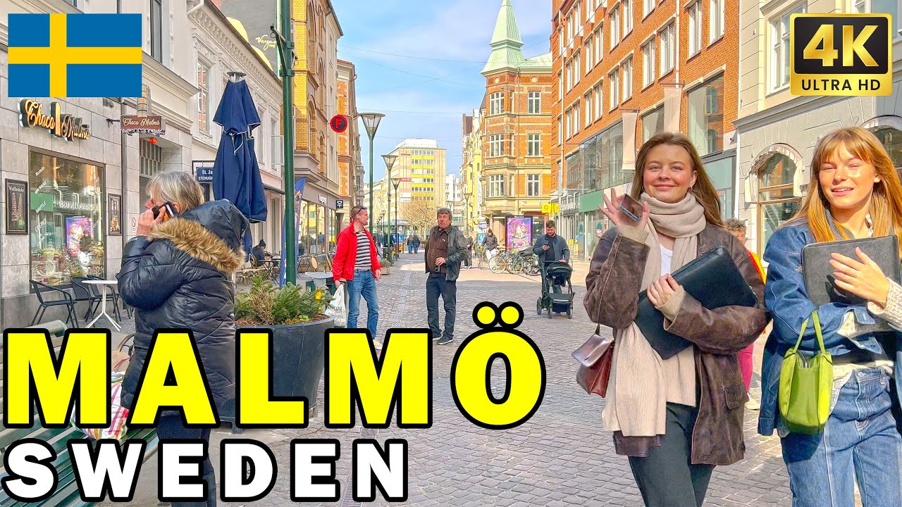 🇸🇪 МАЛЬМЁ, Швеция 4K Пешая Прогулка: Центр Города в HDR | 60fps