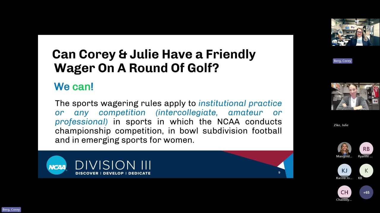 Division III March Compliance webinar: Sports Wagering - Can I or Can't I?
