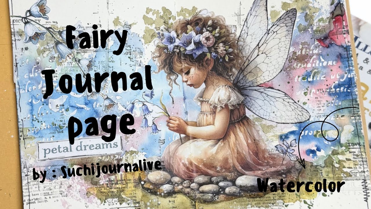 Magical Fairy Journal Page | Watercolor Mixed Media Art | DEAF | no talking | artvisual 