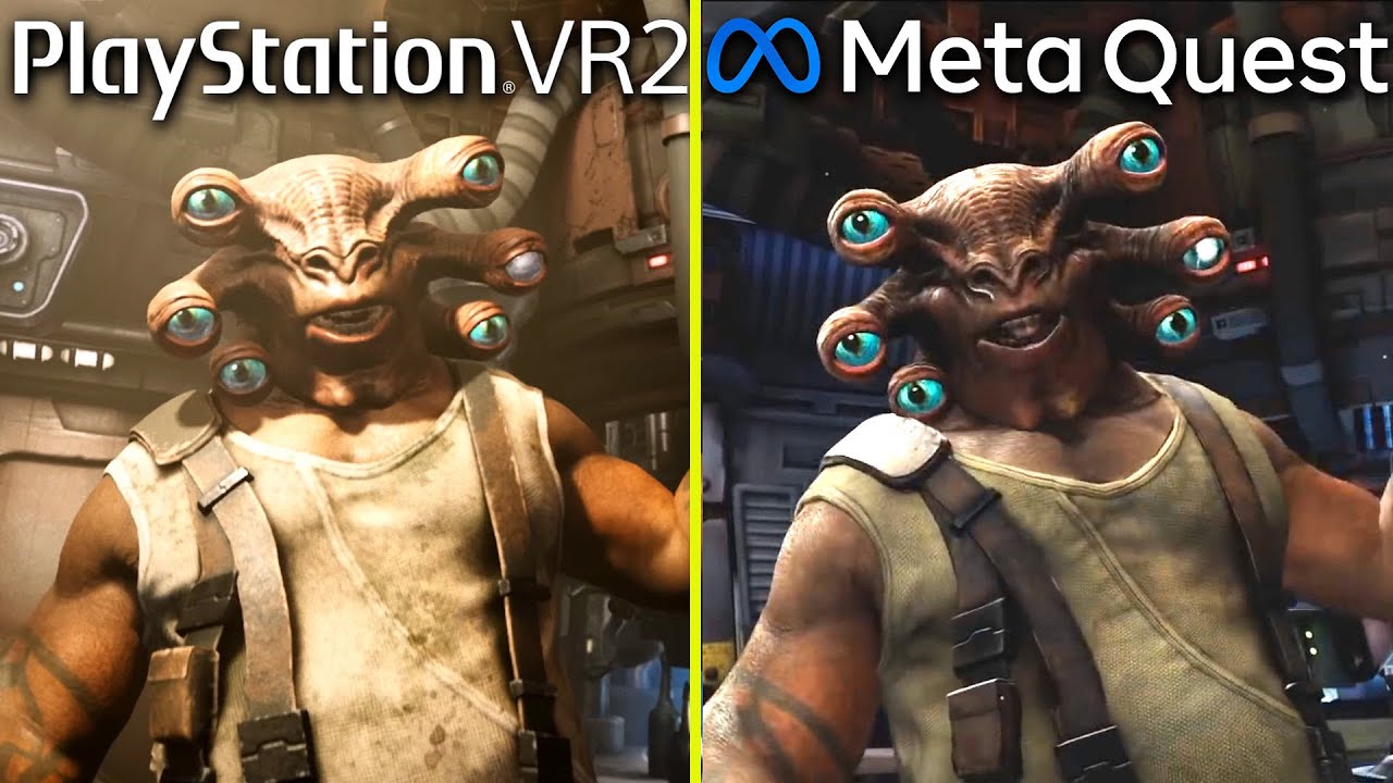Star Wars Tales from the Galaxy's Edge PS VR2 vs Meta Quest 2 Early Graphics Comparison