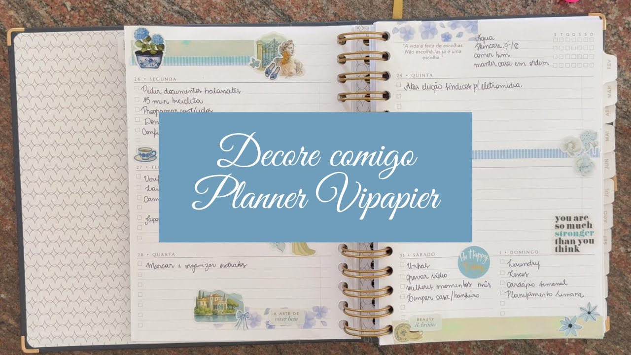 Decore comigo 💙 | Decoração semanal no Planner Vipapier