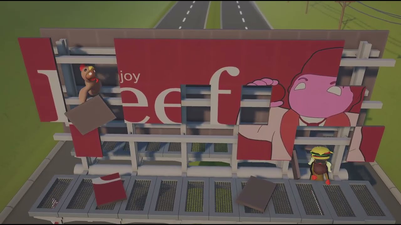 One round of Gang Beasts melee
