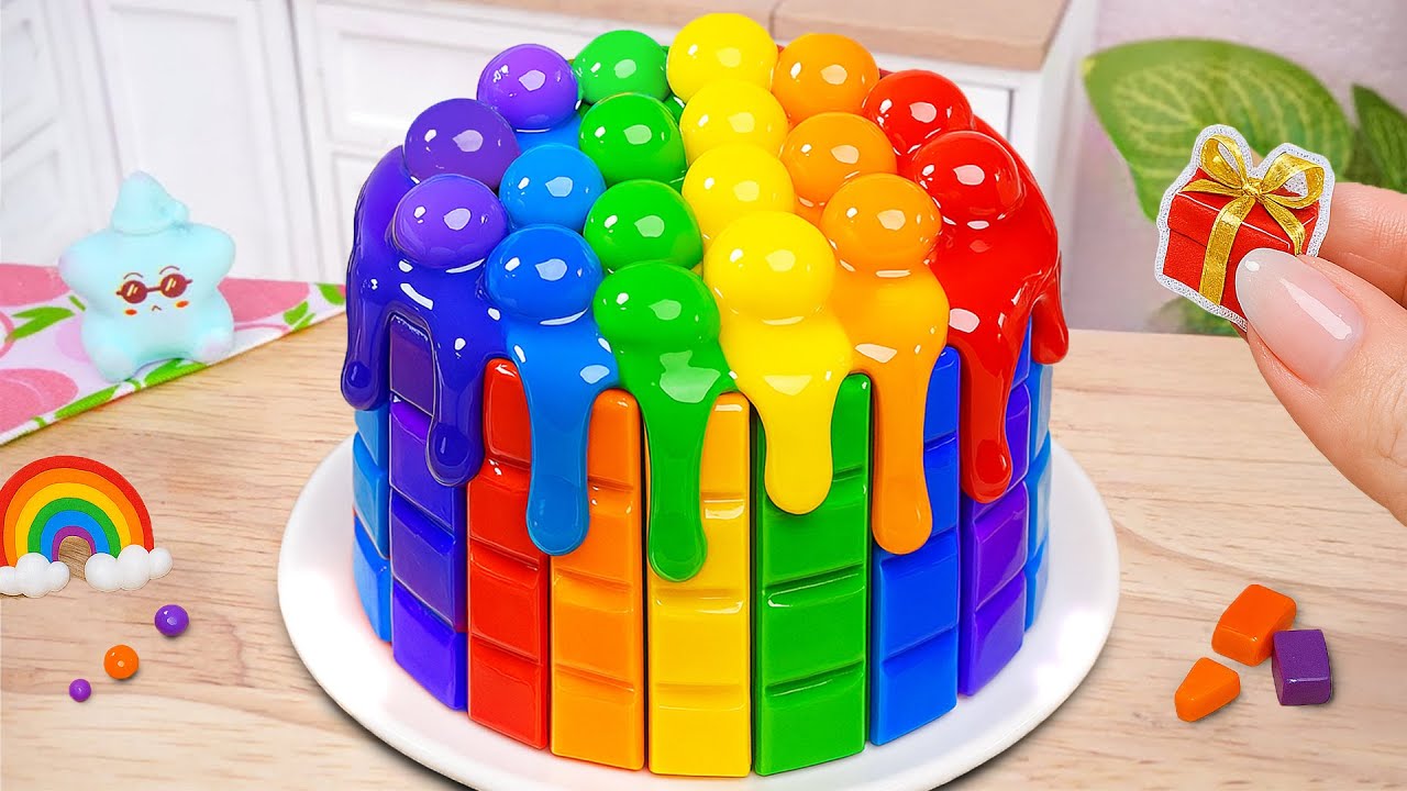KITKAT Chocolate Rainbow Pop It Cake 💖 Step by Step Miniature Cake Decorating 🌈 The Cake Corner