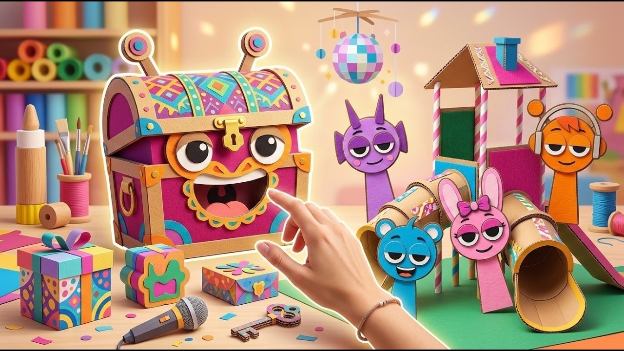 Sprunki Eater at the Party?! Giant Paper Sprunki Clue Game 😱
