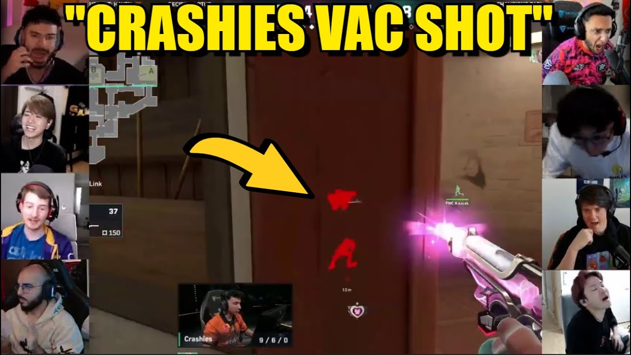 Реакция стримеров и профессионалов Valorant на безумный удар VAC от FNATIC Crashies по PRX