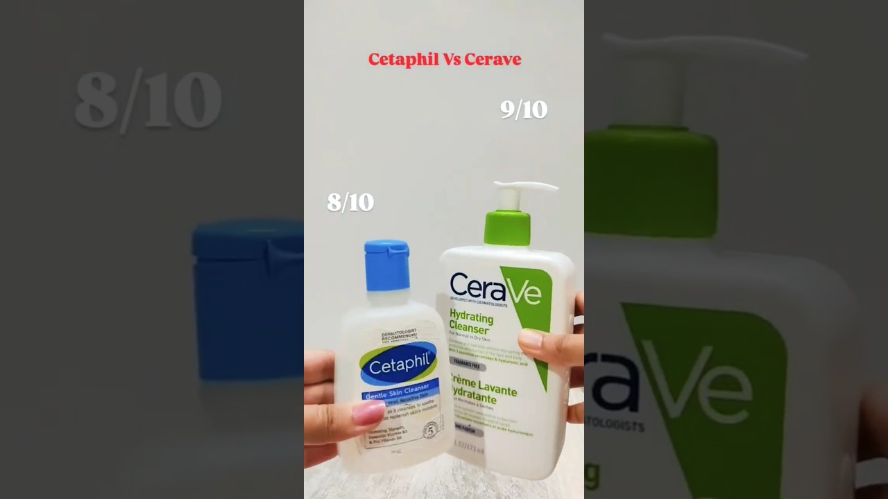 cetaphil vs cerave cleanser#youtubeshorts #skincare #shorts #youtube