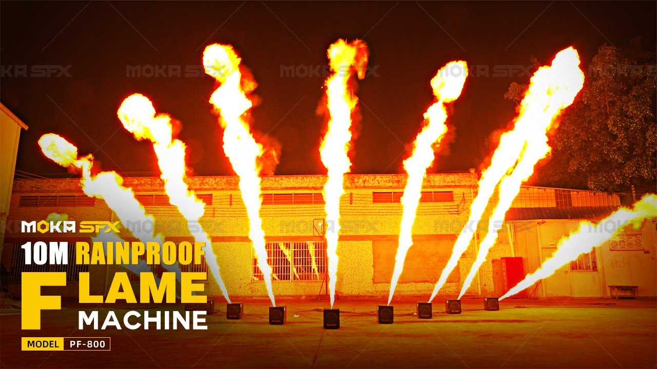 NEW! MOKA SFX Rainproof 10M Sync Stage Flame Fire Machine | Flamethrower Fire Show Event