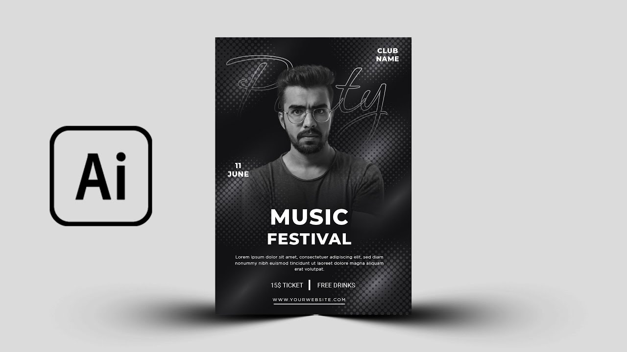 Music Festival Poster | Adobe Illustrator Tutorial | Beginner | Part 2