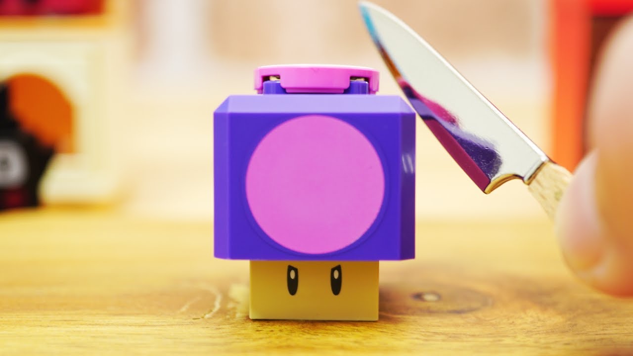 LEGO super mario StopMotion cooking!「LEGO poison mushroom」レゴマリオの不思議な料理「レゴ毒キノコマカロン」