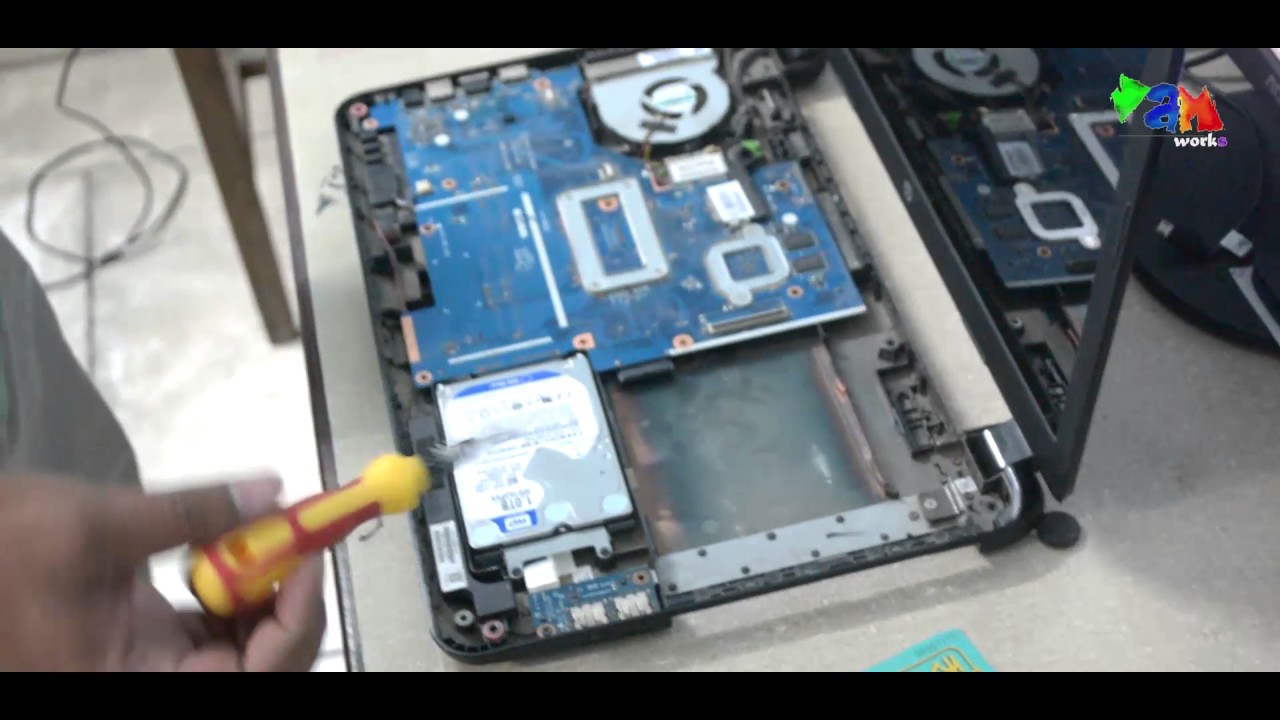 How to dissemble HP 15r014tx laptop to clean the RAM & Changing the Hard Disk