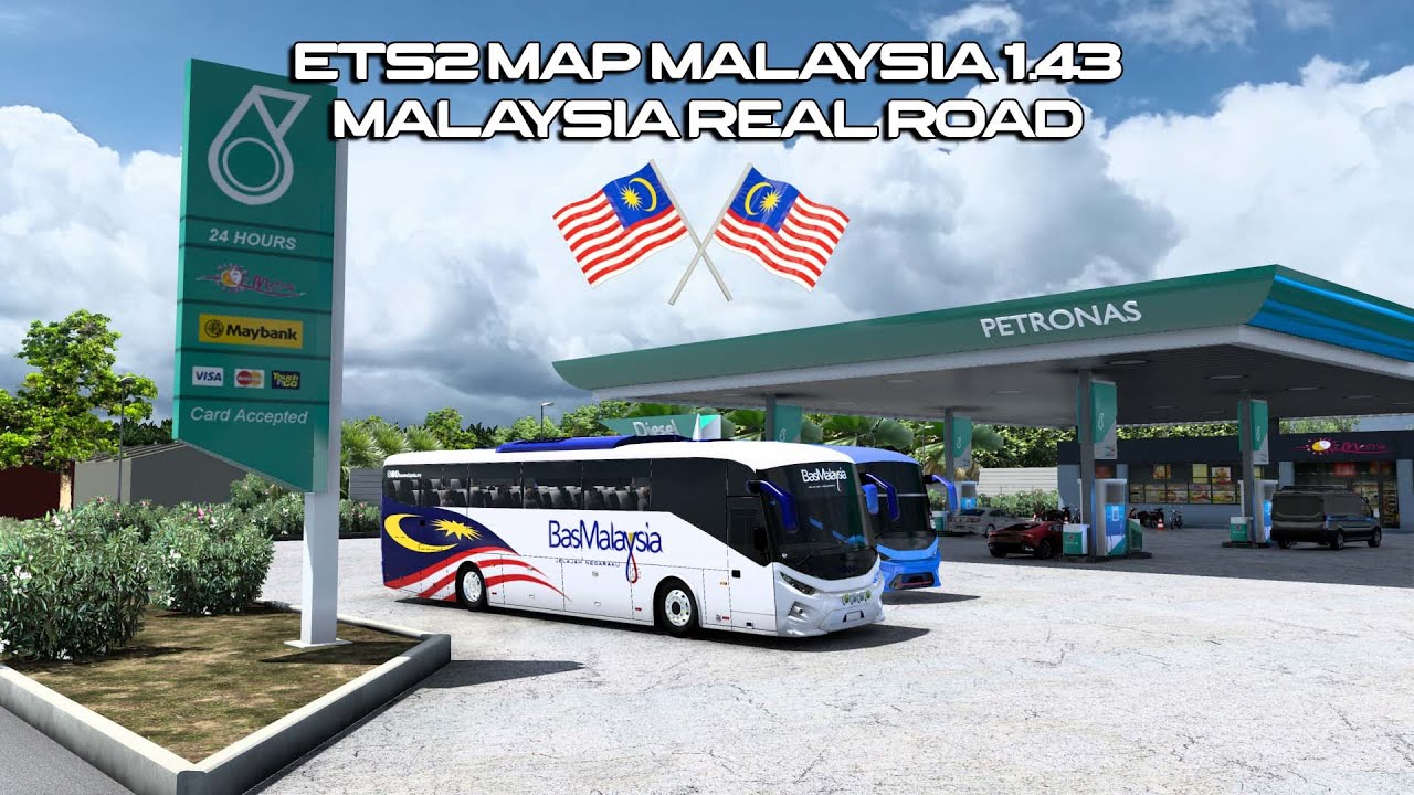 ETS2 Map Malaysia 1.43 Bas Malaysia | Map M.R.R by Yogi | Malaysia Real Road | 1.43