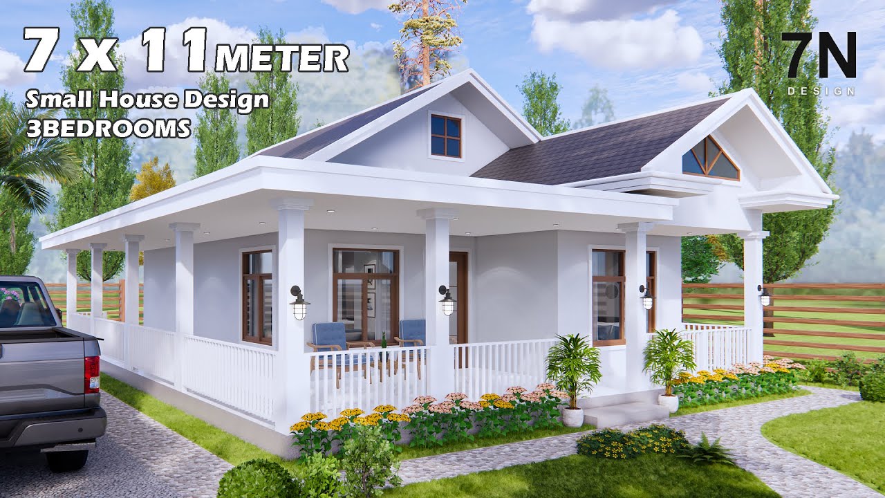7 x 11 Meter​ Small House Design - Small enough family with 3Bedroom