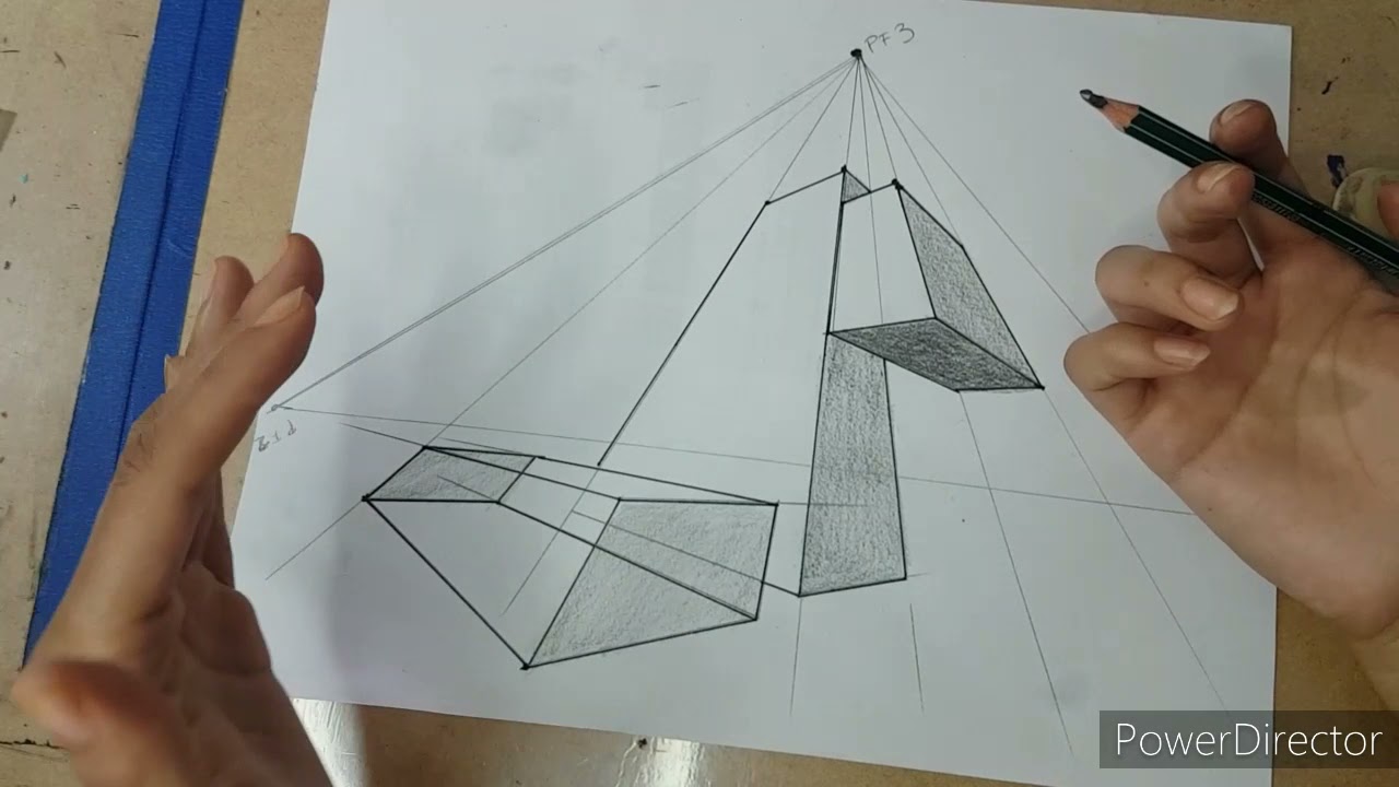Perspectiva con 3 puntos de fuga.