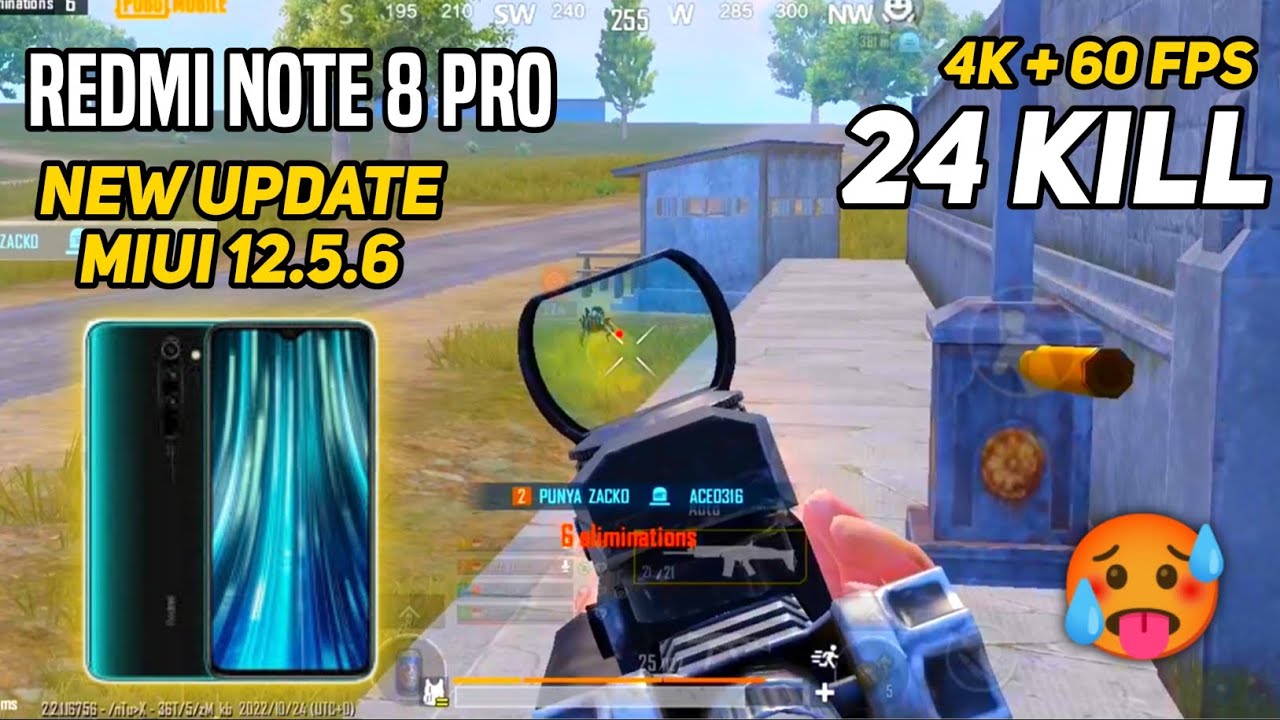 Redmi Note 8 Pro Pubg Test | MIUI 12.5.6 Android 11 | 4K + Extreme⚡ | PUBG Mobile