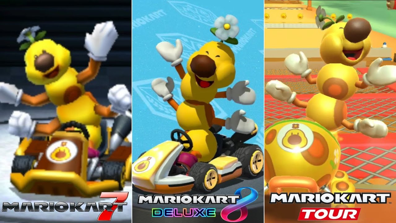 Evolution Of Wiggler In Mario Kart Games [2011-2023]