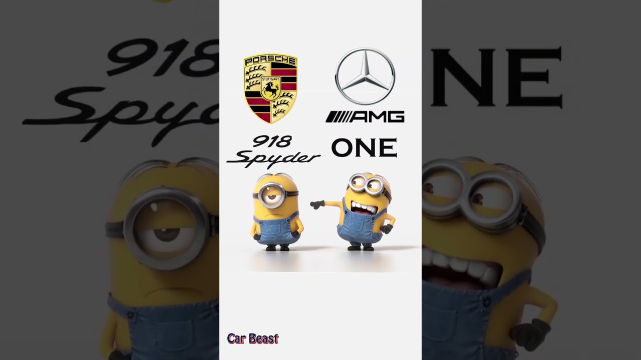 Porsche 918 Spyder vs Mercedes AMG One Hybrid Hypercar Showdown minions style funny 