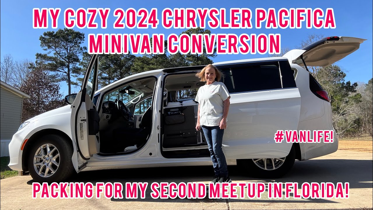 Packing my Cozy 2024 Chrysler Pacifica minivan conversion for another Florida camping adventure!