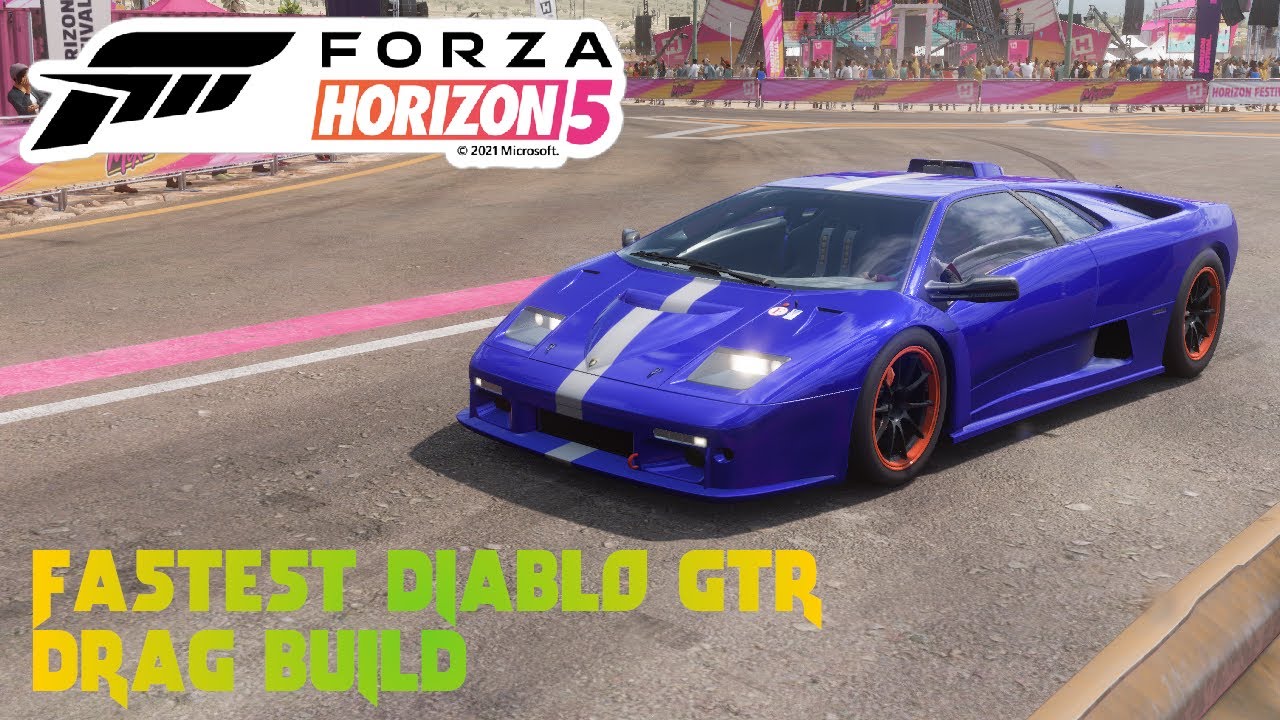 Forza Horizon 5 - FASTEST DIABLO GTR  DRAG BUILD + ULTIMATE TUNE WITH TIMES