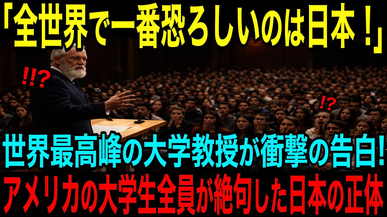 【海外の反応】「地球上で一番恐ろしい国、それは日本です！！」フランスの名門ソルボンヌ大学教授が語った衝撃の告白にアメリカ人大学生が絶句！！日本の怖さとは一体何か！？【日本賞賛】