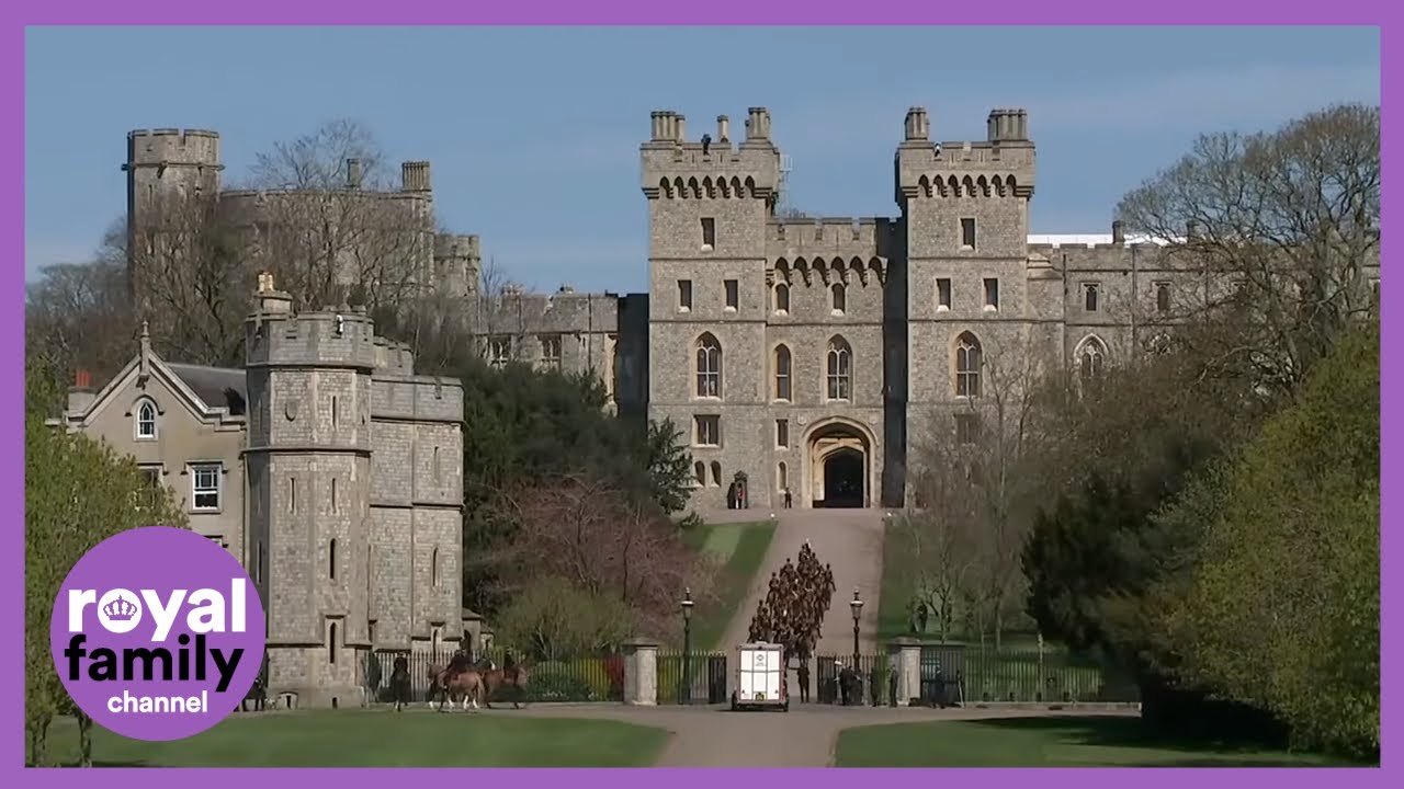 King's Troop Royal Horse Artillery Arrive at Windsor for Prince Philip's Funeral