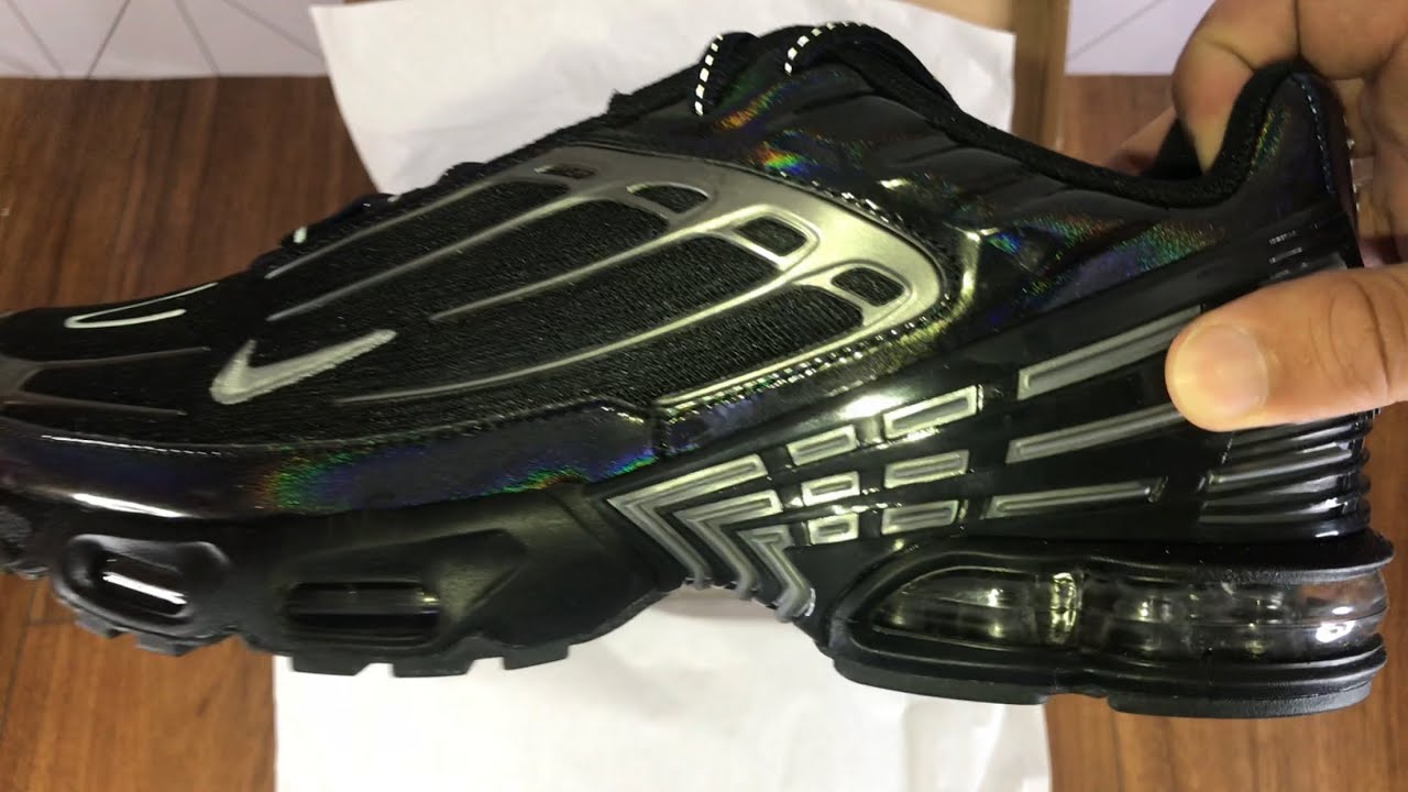 Nike Air Max Plus 3 Black Deep Royal Blue Metallic Cool Grey Unboxing and On Feet