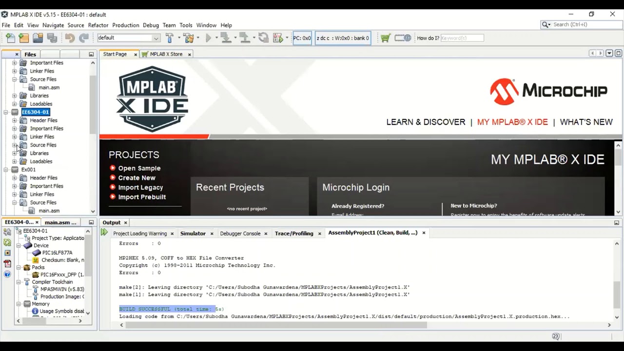 Creating an Assembly Project in MPLABX