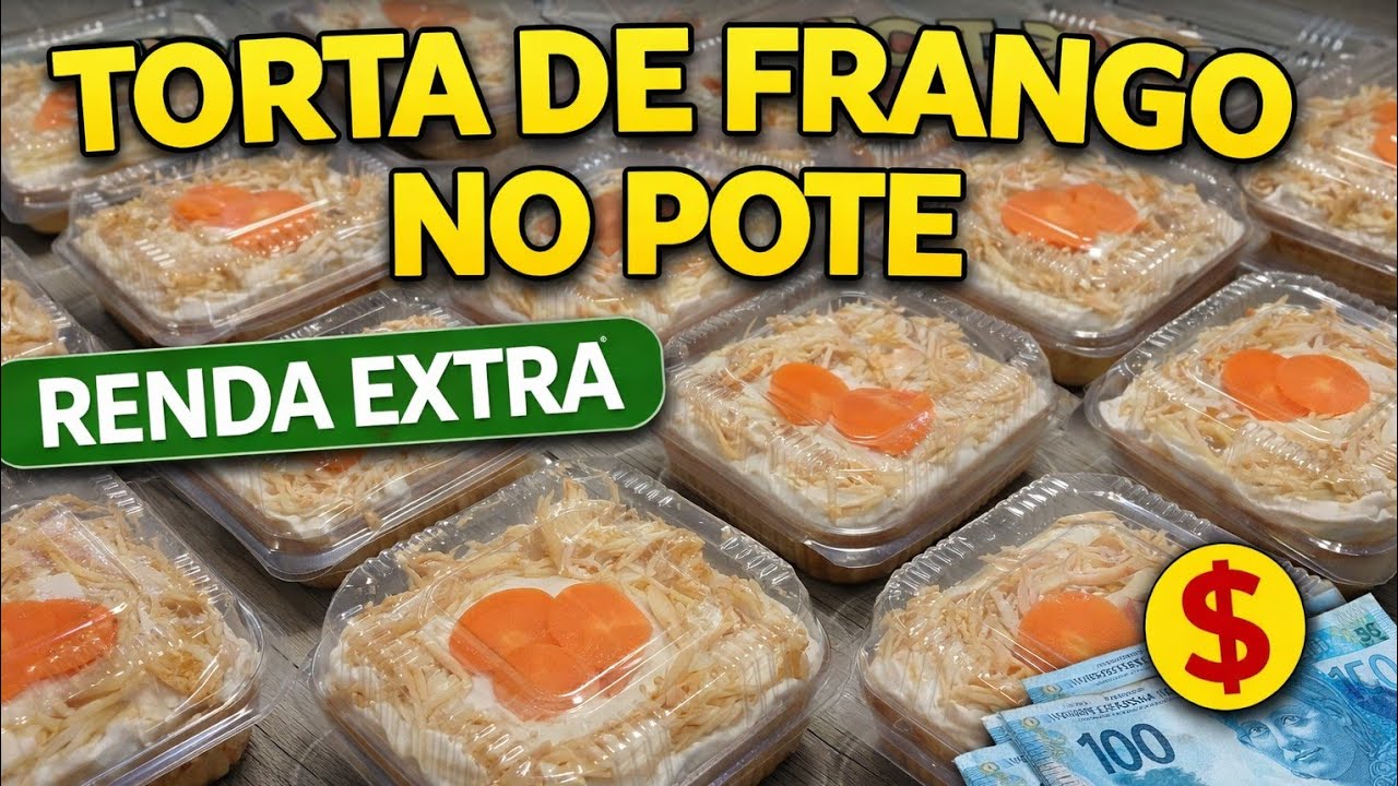 Ganhe Dinheiro Vendendo Torta de Frango no Pote #receitas #torta #frango#rendaextra   