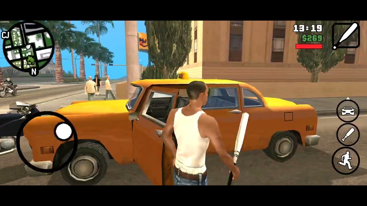GTA San Andreas/taxi ko chori karke pasanger ko lakar Pani Mee mar deya 