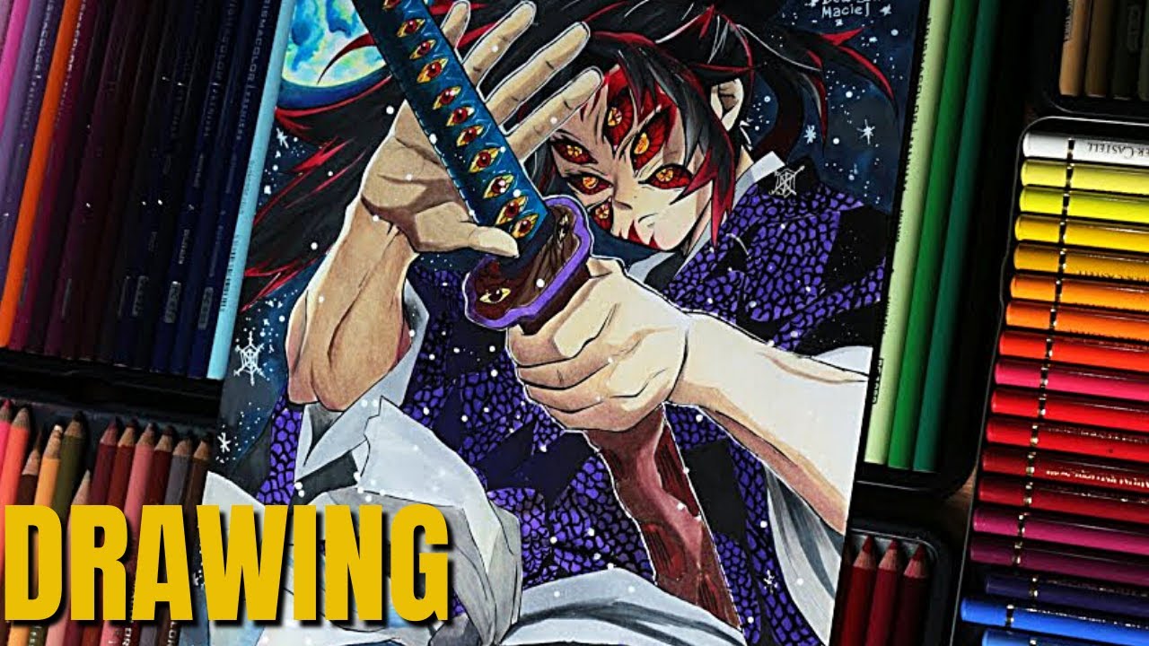Desenhando Kokushibo | Drawing Upper Moon 1 KOKUSHIBO | DEMON SLAYER 黒死牟 鬼滅の刃