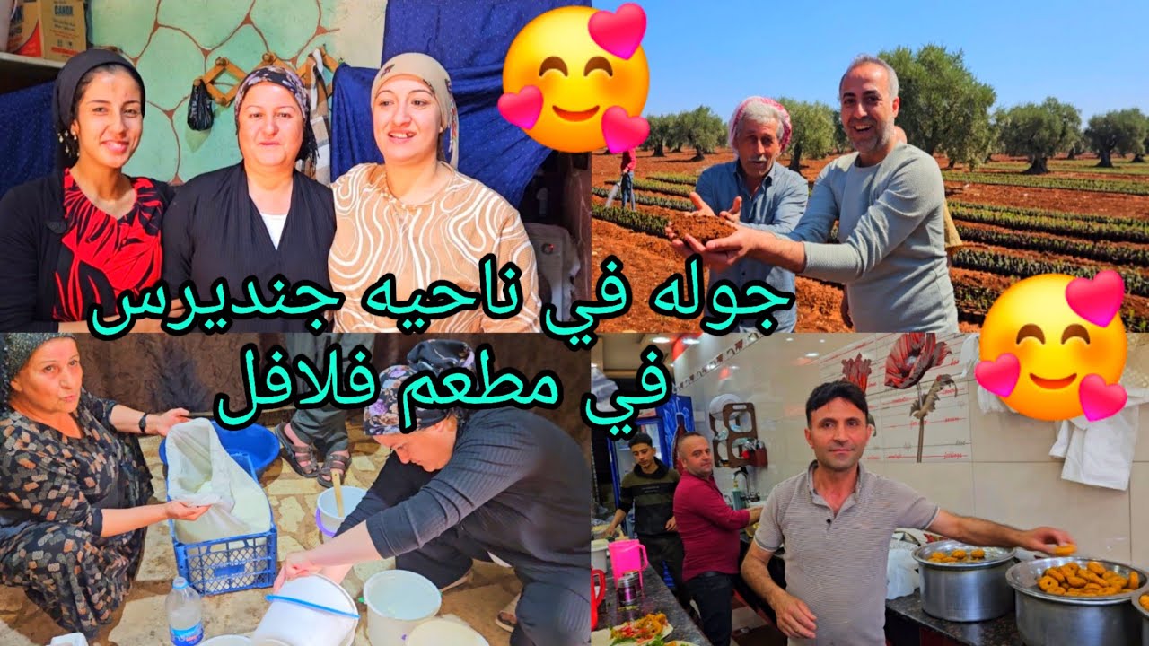 جوله في ناحية جنديرس في مطعم فلافل ورحنا شفنا مزارعين👏🥹