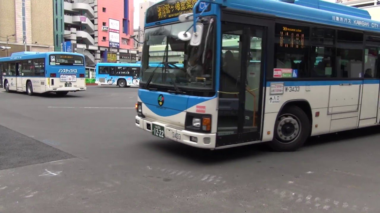 川崎市バス 朝の通勤ラッシュ バスが続々到着＆発車 溝口駅南口