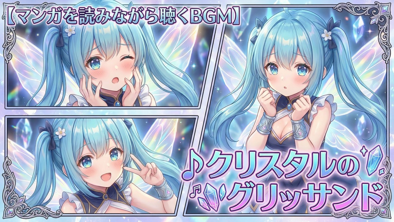 【フリーBGM】クリスタルのグリッサンド｜幻想的な作業用BGM・AIマンガショートストーリー