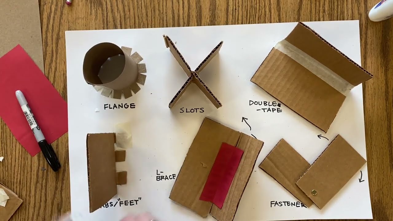 Cardboard attachment techniques for kids