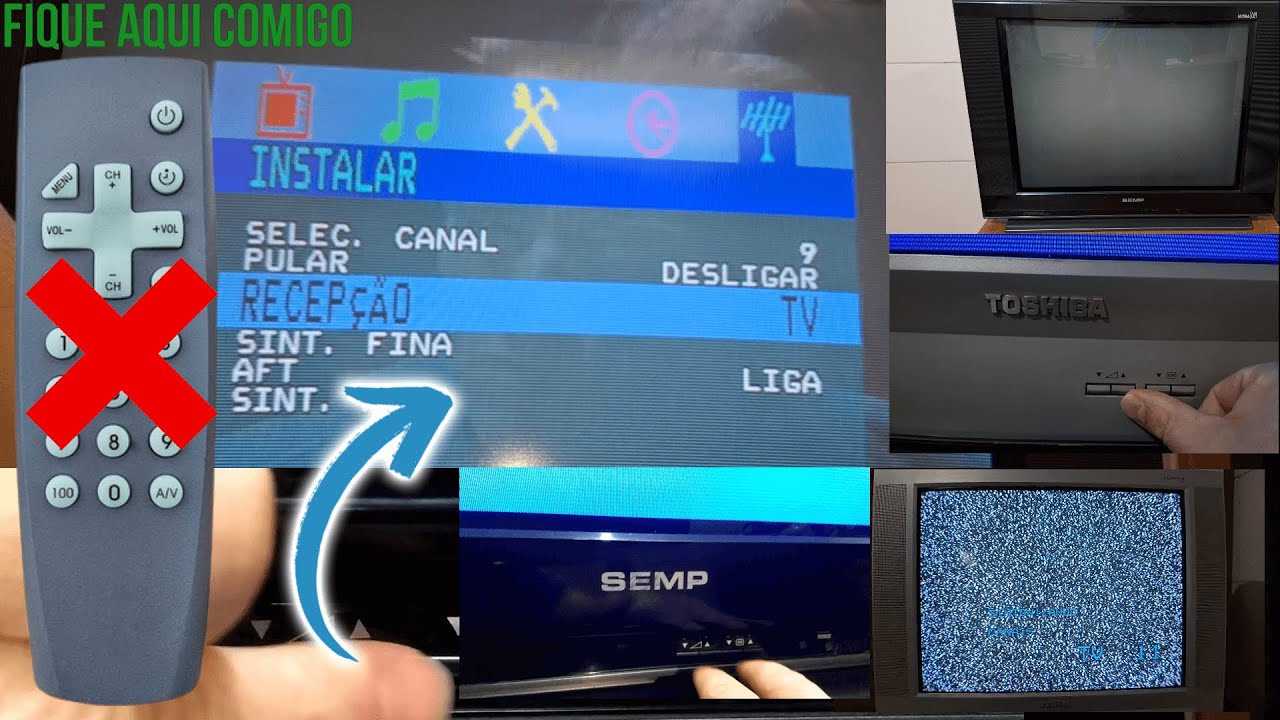 COMO ACESSAR O MENU DA TV SEMP - COMO ACESSAR O MENU DA TV TOSHIBA (SEM CONTROLE TV DE TUBO)