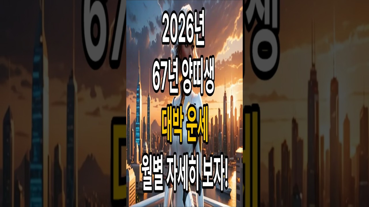 2026년도 1967년 양띠생 대박운세 월별 자세히 보자 #사주#운세#재물운