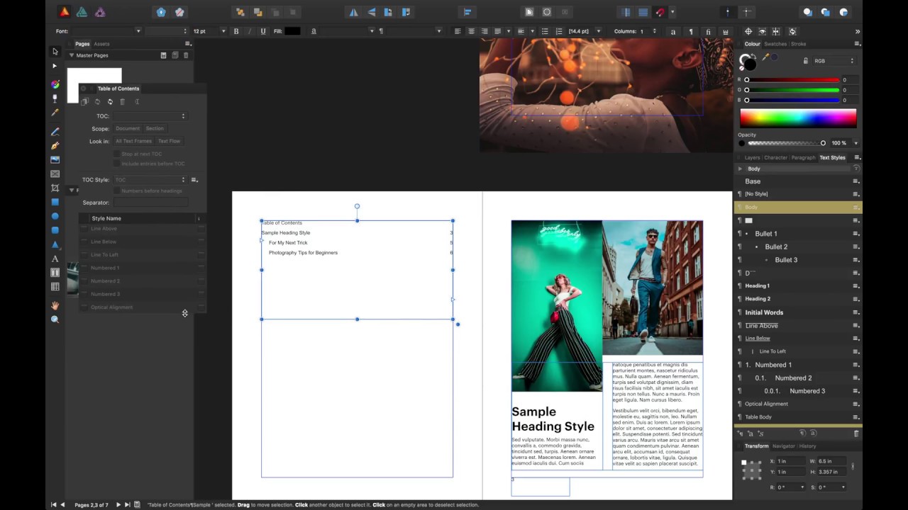 How to Create a Table of Contents in Affinity Publisher
