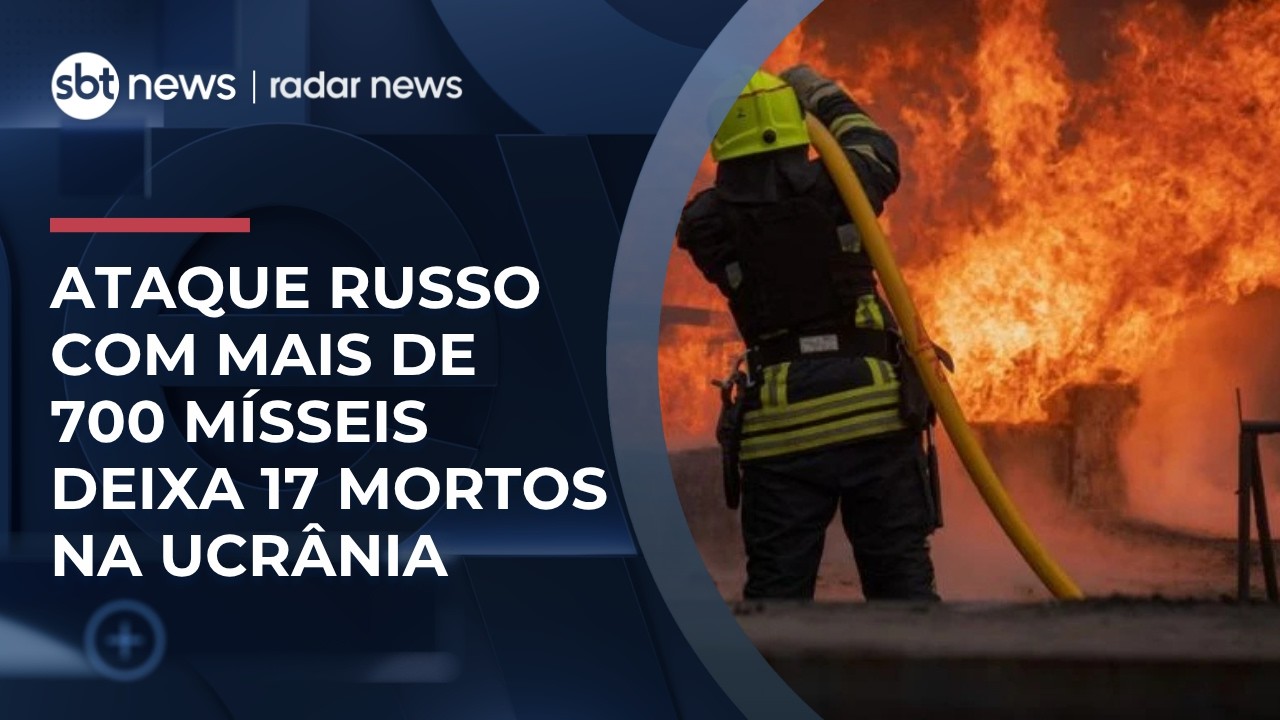 Ataque russo com mais de 700 m&iacute;sseis e drones deixa 17 mortos na Ucr&acirc;nia | #RadarNews