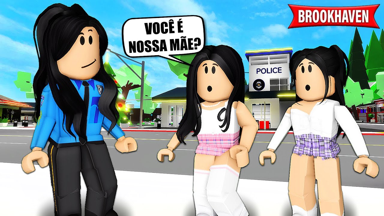 AS GÊMEAS DESCOBRIRAM QUE A POLICIAL DA CIDADE É SUA MÃE | Historinhas Brookhaven RP | Roblox