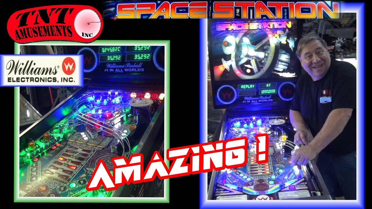 #1312 Williams Amazing SPACE STATION Pinball Machine designed by Barry Oursler- TNT Amusements