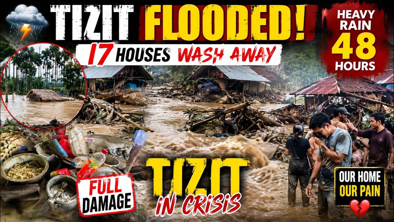 17 houses washed away after heavy rain flooding and damage in Lapa Lampong