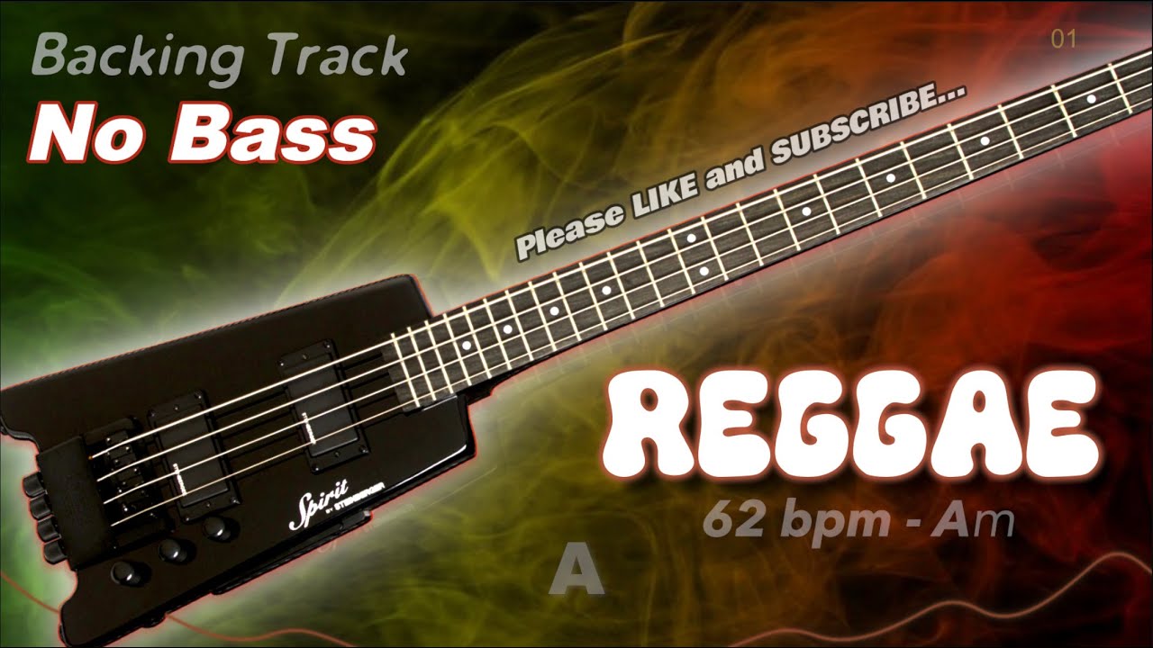 𝄢 Reggae Backing Track - No Bass - Backing track for bass. 🇯🇲 Aᵐ 62 BPM #backingtrack