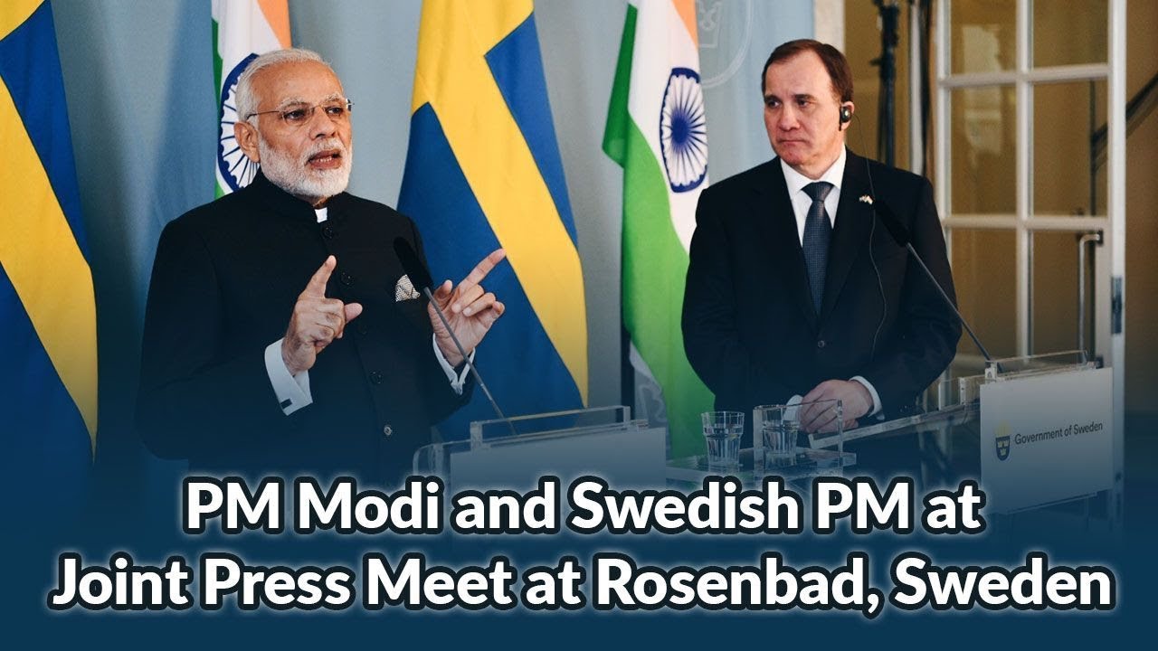 PM Modi and Swedish PM at Joint Press Meet at Rosenbad, Sweden