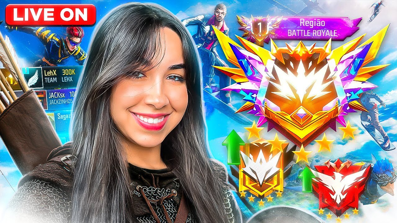 HOJE É DIA DE AMASSAR GERAL NA RANK 😈  FREE FIRE AO VIVO 🎀LETHICIAX FF🎀