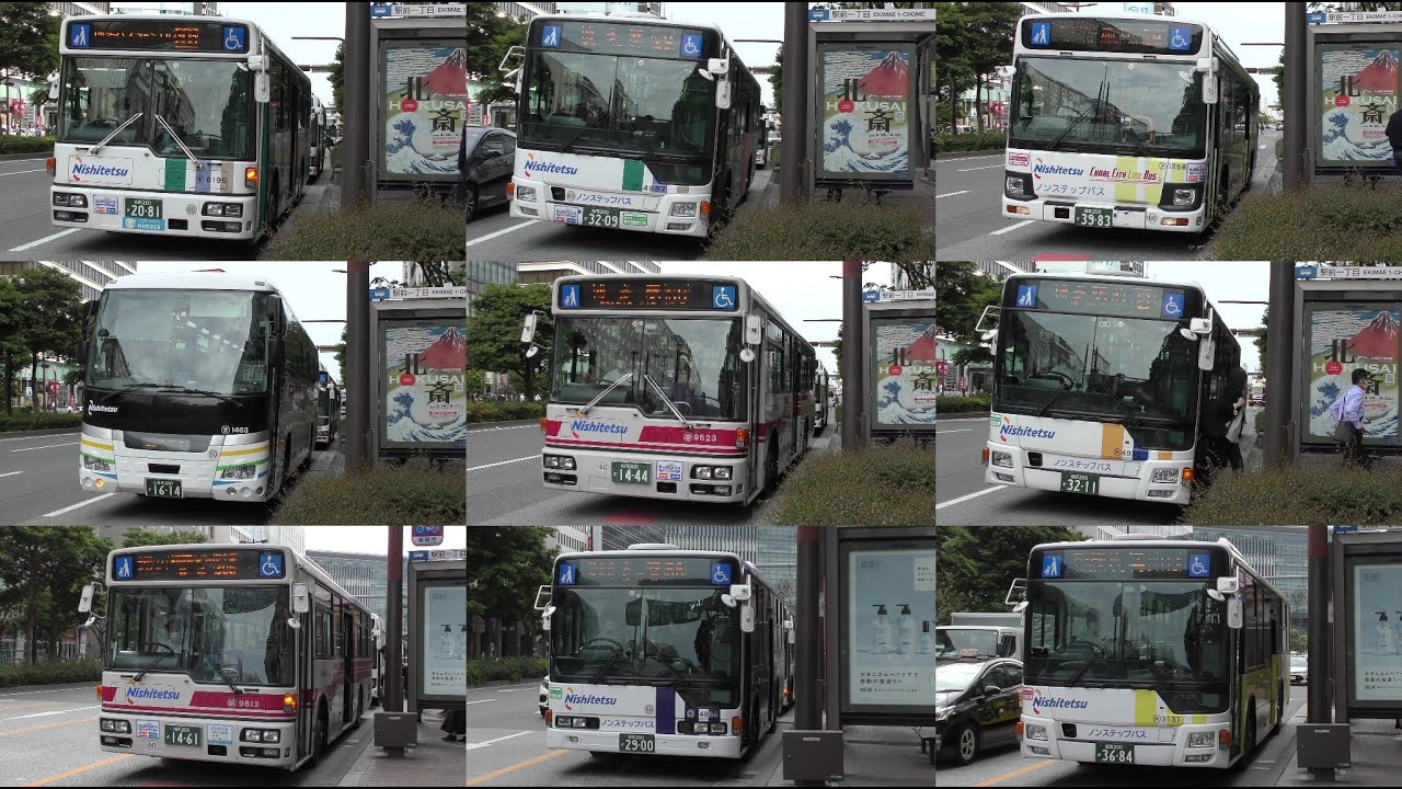 バスの行列を眺める＠駅前一丁目（博多駅前）